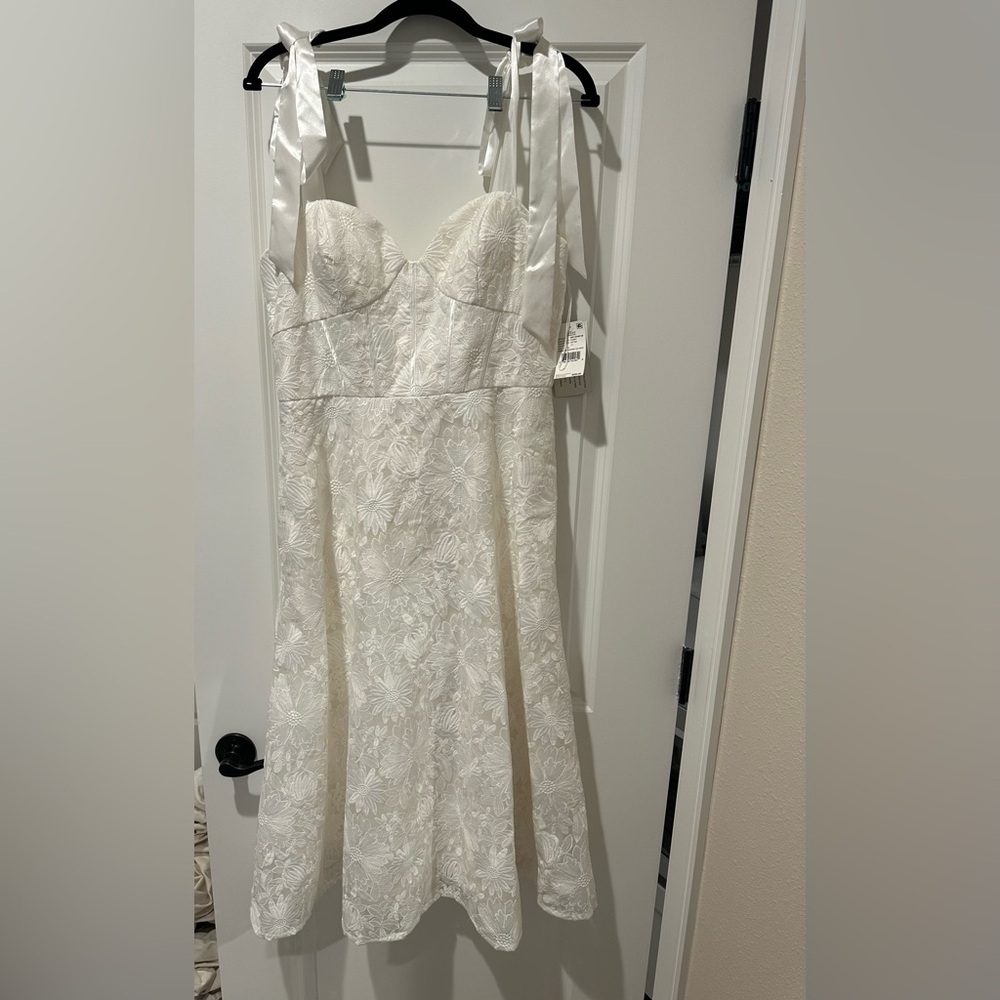 White bridal/graduation floral dress